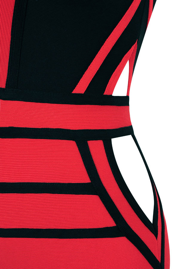 Style C77 Sexy Red And Black Dress