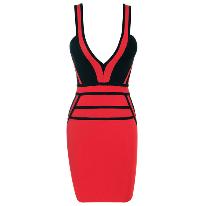 Style C77 Sexy Red And Black Dress